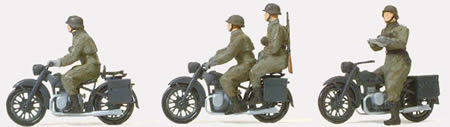 Preiser 16598 - Motorcycle Crew Mounted