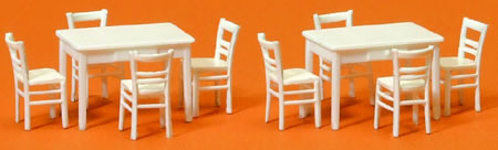 Preiser 17217 - Table & Chairs Wht 10/