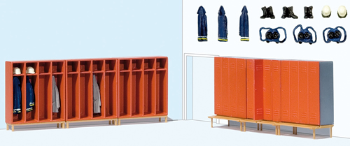 Preiser 17708 - Firemens lockers (6 assembled lockers) 