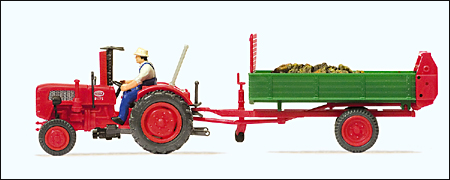 Preiser 17940 - Farm Equipment -- Fahr Tractor with Dung Spreader