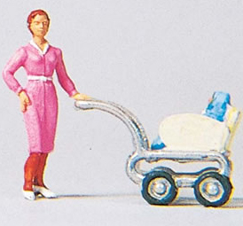 Preiser 28037 - Woman w/Baby Carriage
