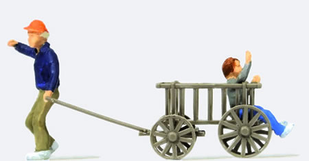 Preiser 28112 - Children w/Wooden Cart