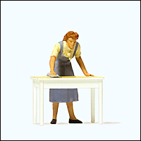 Preiser 28134 - Working People -- Housewife Cleaning the Table