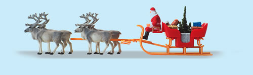 Preiser 30399 - Christmas Sleigh w/ Four Reindeer