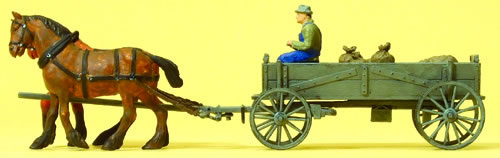 Preiser 30411 - Farmer on Box Wagon