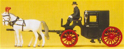 Preiser 30452 - Carriage closed w/horses