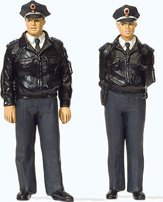 Preiser 44909 - Standing police officers in blue uniform