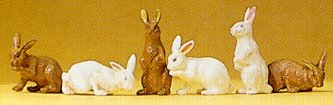 Preiser 47052 - Rabbits assorted       3/