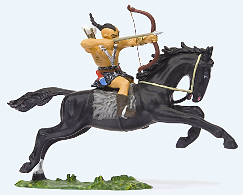 Preiser 50478 - Hunter on horseback drawing bow