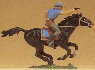 Preiser 54819 - Cowboy on run blk horse