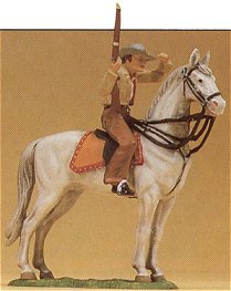 Preiser 54820 - Cowboy on wht horse-stng