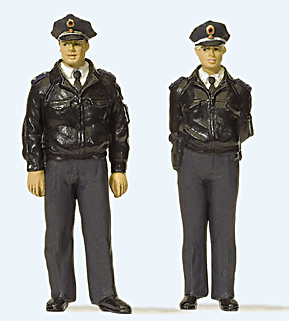 Preiser 63101 - Standing police officers in blue uniform