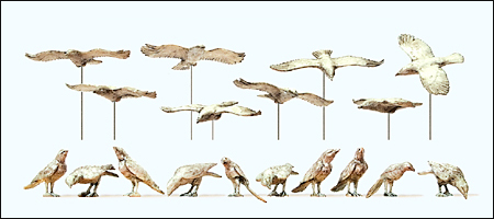 Preiser 63335 - Animals -- Bird Assortment, Unpainted