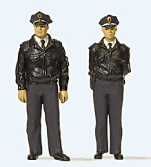 Preiser 65364 - Standing police officers in blue uniform