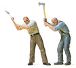 Wood cutters w/axes    2/