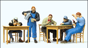  US Railroad Personnel on Break, Loose Chairs & Table Included, pkg(5) 