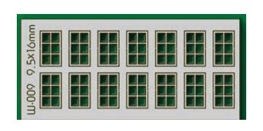 Proses W-009 - HO 14 pcs 9.5X16mm 6 Pane Windows