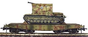 REI REI0020 - Flak Panzer IV Mobile Tanks On 4 Axle Flat Wagons in mid-war camo set of 3