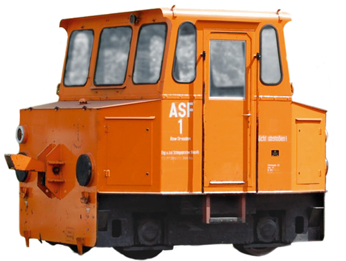 Rivarossi 2313 - Accumulator shunting locomotive, “ASF 1” in orange livery DR