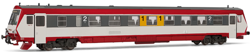 Rivarossi 2337 -  Diesel railcar T4 in current livery  , with prototypical front skirts and additional details NEG