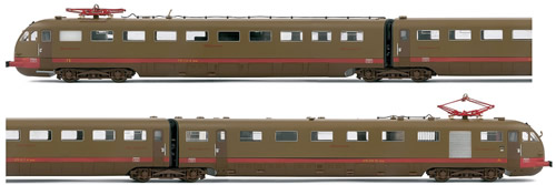 Rivarossi 2420 - Electric railcar ETR 210 castano isabella with red stripe FS DC with Sound