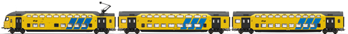 Rivarossi 4086 -  Set x 3 DDM double-decker coaches with cab control coach, NS
