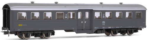 Rivarossi 4150 - Coach  type Corbellini 2nd class with bogies and airintakes in the roof, “Grigio Ardesia” livery F