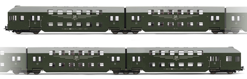 Rivarossi 4216 - German 4-unit Double Decker Passenger Coaches of the DR  