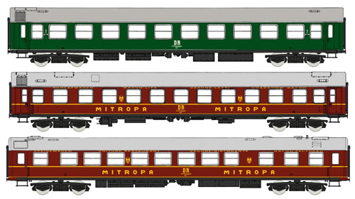 Rivarossi 4234 - 3pc German Coach Set “Spree-Alpen-Express” of the DR