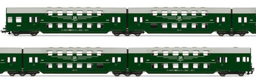 Rivarossi 4239 - 4pc Double Decker Coaches with Straight End and Drivers Cabin