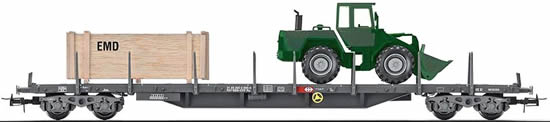Rivarossi 6067 - Flat wagon with tractor shovel and machine box  - SBB