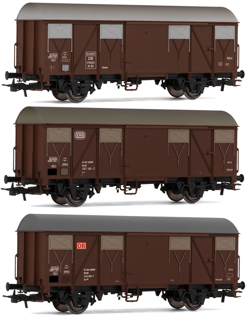 Rivarossi 6135 -  Display x  12 Closed wagons,  type Gs213, with different running numbers DB