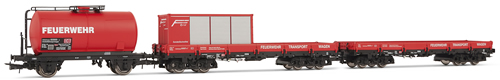 Rivarossi 6189 - German Wagon Set Remms “FEUERWEHR” of the DB