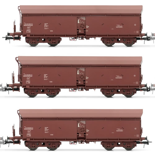 Rivarossi 6308 - 3pc German Self Discharging Wagons, Fal-zz of the DR “BKK Geiseltal”