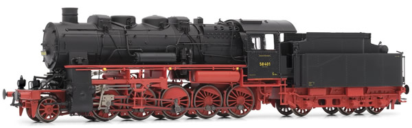 Rivarossi HR2720 - German Steam Locomotive BR 58.10-21 of the DRG with 4-dome-boiler and gas lamps 