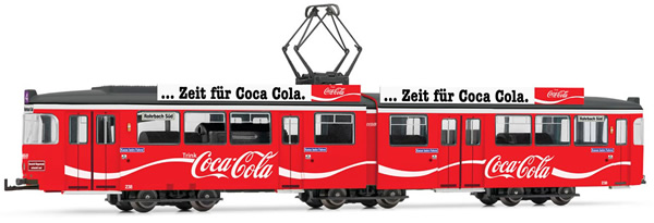 Rivarossi HR2861D - Tram, DUEWAG GT6, Coca-Cola, red livery