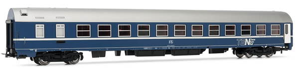 Rivarossi HR4253 - Italian sleeping car type MU in TEN livery of the FS; with white stripe and old logo of FS