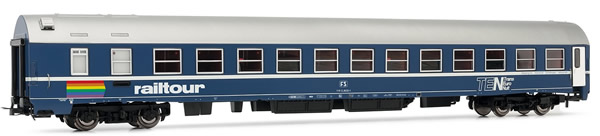 Rivarossi HR4263 - Italian sleeping car type MU of the FS; in TEN livery and old logo FS and Railtour