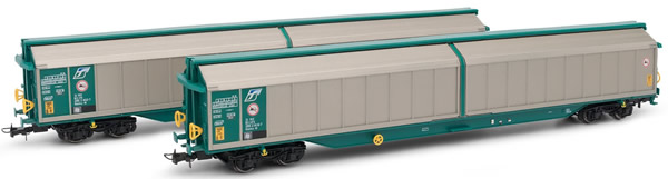 Rivarossi HR6290 - Set of 2 Habills wagons FS  XMPR green/grey livery