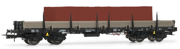 Rivarossi HR6406 - 4-axle Stake Wagon type Remms665 loaded with red bricks