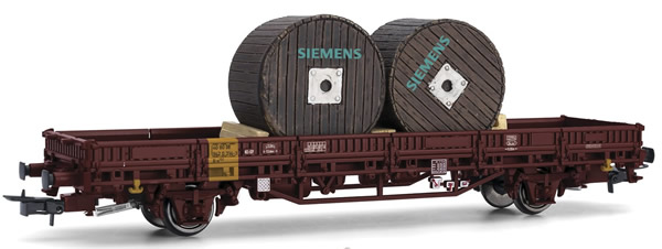 Rivarossi HR6412 - 2-axle Flat Wagon Kls loaded with two cable drums SIEMENS