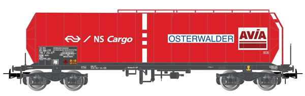 Rivarossi HR6422 - 4-axle Isolated Tank Wagon, red livery, “NS-Cargo”