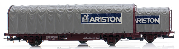 Rivarossi HR6464 - 2pc tarpaulin wagon ARISTON and INDESIT Set