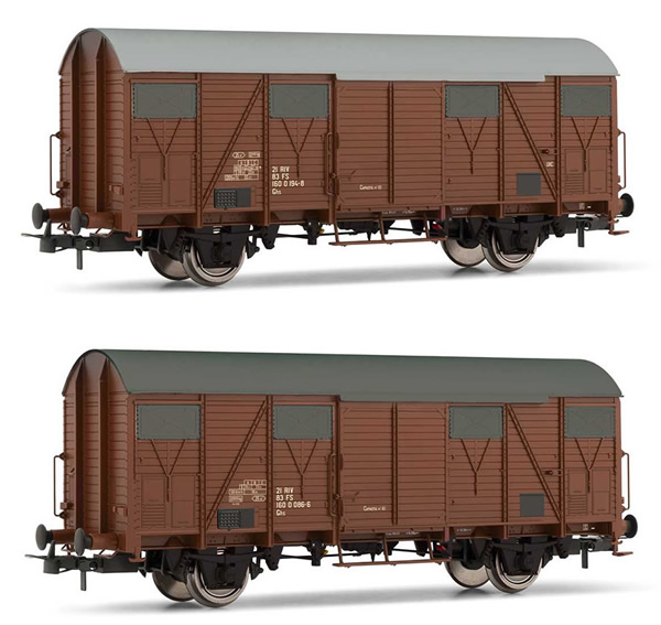 Rivarossi HR6507 - 2-unit set of closed wagons Ghs with low aerators