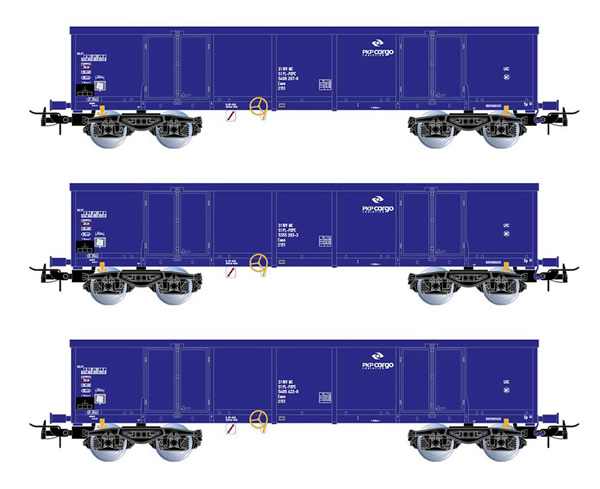 Rivarossi HR6536 - Cargo, 3-unit set 4-axle open wagons Eaos