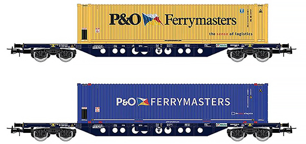 Rivarossi HR6614 - Italian Container Car Set P&O Ferrymasters 2pcs of theMeritalia