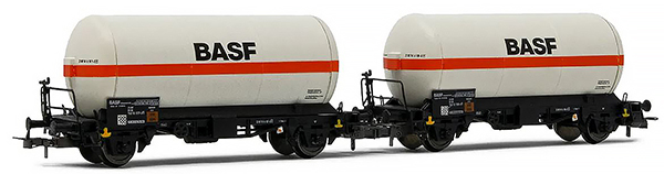 Rivarossi HR6618 - German Gas Tank Car Set BASF 2pcs of the DB