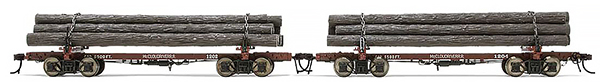 Rivarossi HR6627 - American Timber Transport Wagon Set 2pcs of the McCloud River Co