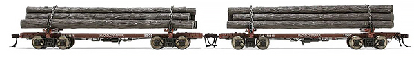 Rivarossi HR6628 - American Timber Transport Wagon Set 2pcs of the McCloud River Co