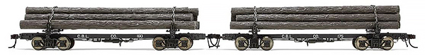 Rivarossi HR6630 - American Timber Transport Wagon Set 2pcs of the McCloud River Co